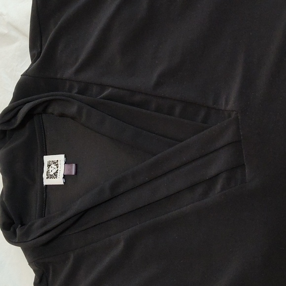 Kim Rogers Size XL Black Sleeveless V Neck Cowl Detail Shell Blouse Layering - Picture 5 of 14